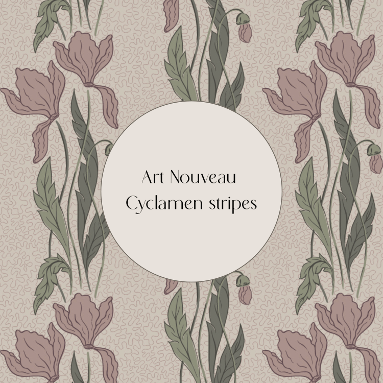 Art Nouveau Cyclamen stripes